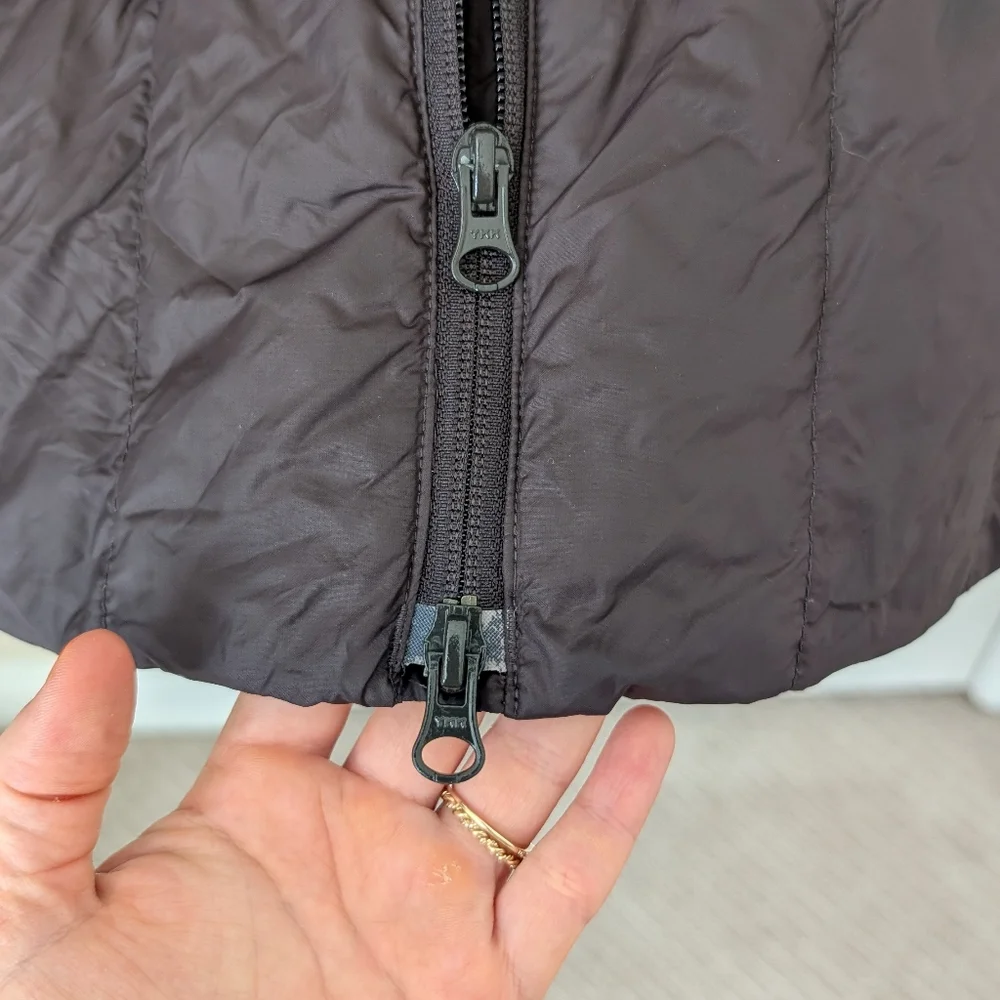 Landsend Silver Goose Down Jacket In Chocolate Brown S - Picture 10 of 13